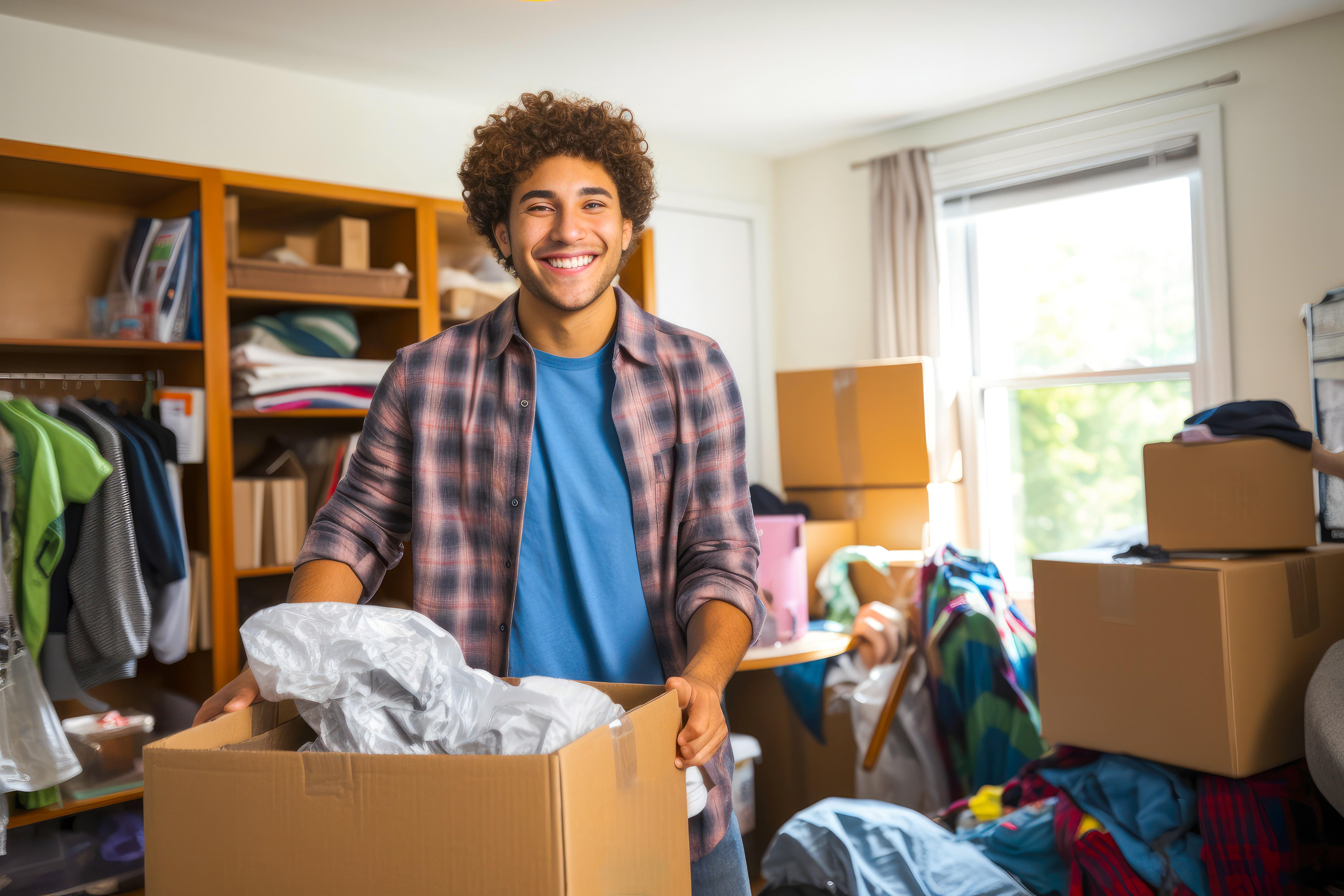 International student moving into a UK University student accommodation