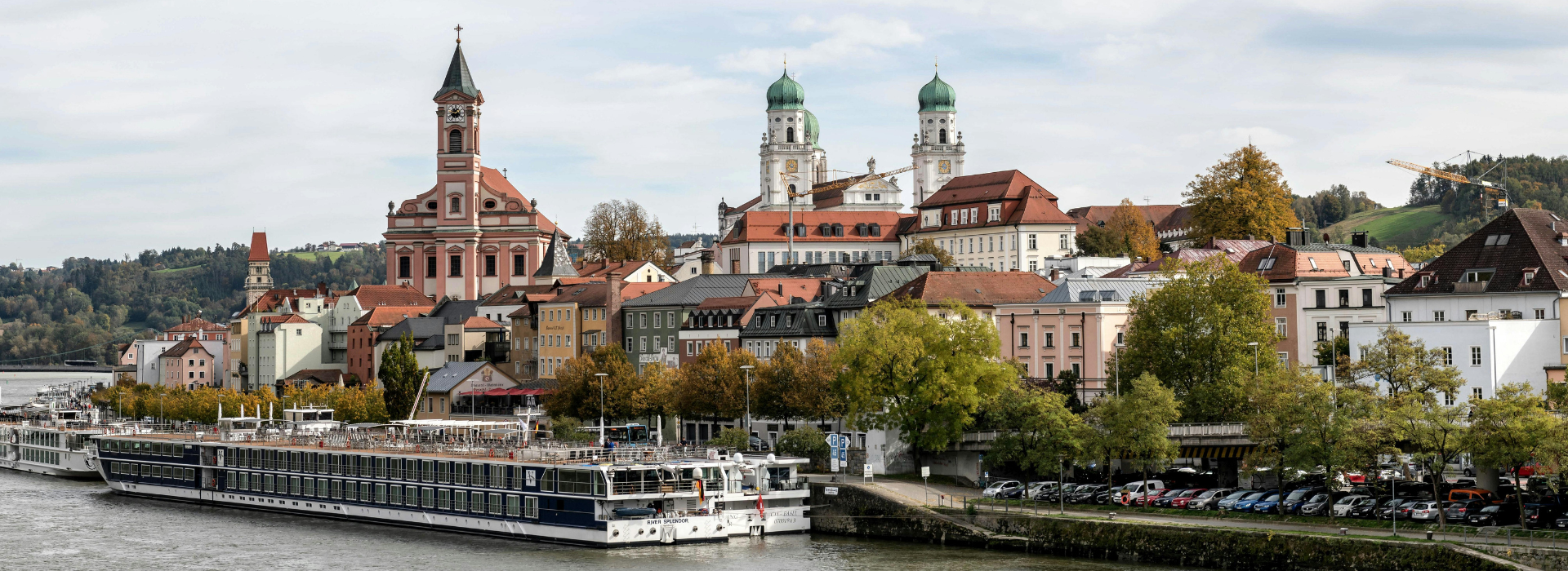 Old Town of Passau, Germany Seen from the River Danube